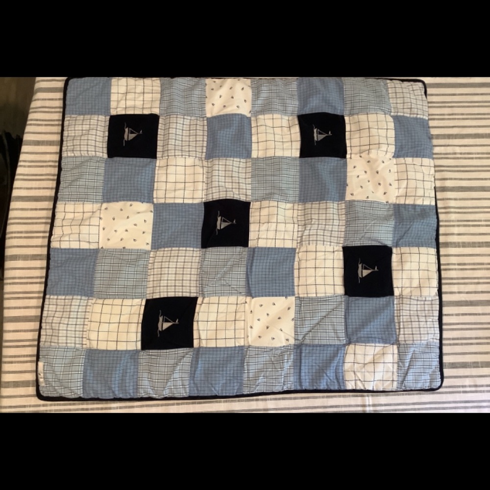 Nautica Infant Baby Blanket Sailboat Blue